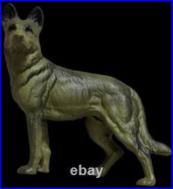 Antique Cast Iron German Shepherd Door Stop 9 inches High 9 inches long
