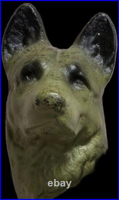 Antique Cast Iron German Shepherd Door Stop 9 inches High 9 inches long