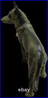 Antique Cast Iron German Shepherd Door Stop 9 inches High 9 inches long