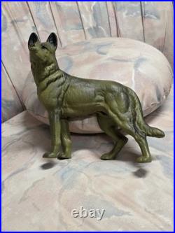 Antique Cast Iron German Shepherd Door Stop 9 inches High 9 inches long