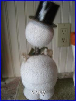 Antique Christmas Snowman German Bobble head candy container+ Santa Boot Contain