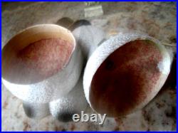 Antique Christmas Snowman German Bobble head candy container+ Santa Boot Contain