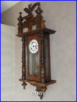Antique Clock Vienna Regulator German Wall Clock Chime horloge circa old d. R p