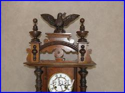 Antique Clock Vienna Regulator German Wall Clock Chime horloge circa old d. R p