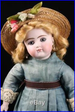 Antique Closed Mouth Belton 106 Sonneberg 17 Doll Pierce Ears Bisque German