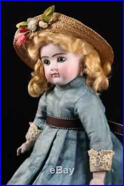 Antique Closed Mouth Belton 106 Sonneberg 17 Doll Pierce Ears Bisque German
