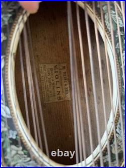 Antique Concert Zither Signed M. Nebel & Bro NY German In Org. Case Vintage R77