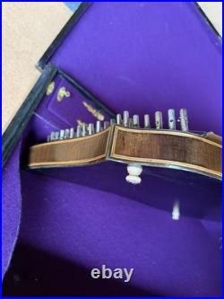 Antique Concert Zither Signed M. Nebel & Bro NY German In Org. Case Vintage R77