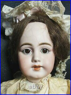 Antique Doll German Bisque 23 Dep Simon Halbig 1009 Human Hair Wig