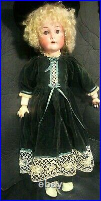 Antique Doll German Bisque 26 Kammer Reinhardt 403 Christmas Dress S & H