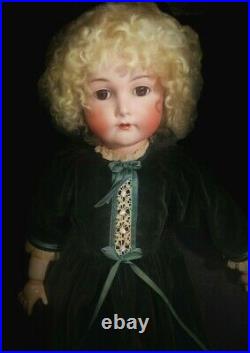 Antique Doll German Bisque 26 Kammer Reinhardt 403 Christmas Dress S & H