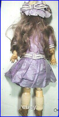 Antique Doll German Bisque 30 Kestner L Human Hair Wig Alphabet