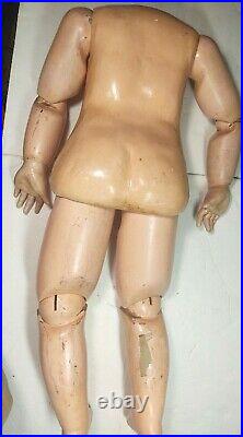 Antique Doll German French Huge Composition Wood Body 27