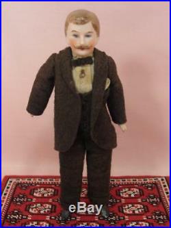 Antique Dollhouse Miniature Gentleman / Man Vintage Germany, Original Clothes
