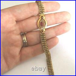 Antique Edwardian Rolled Gold Pink Stone Bracelet Bangle Vintage German Kollmar