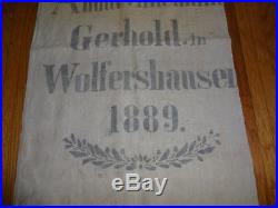 Antique FEED SACK Grain Sack CIRCA 1889 VINTAGE GERMAN Textile