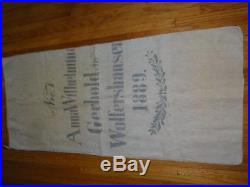Antique FEED SACK Grain Sack CIRCA 1889 VINTAGE GERMAN Textile