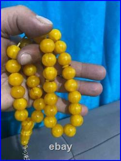 Antique Faturan Bakelite misky veins Prayer beads necklace 85 gra