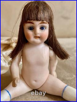 Antique French German Bisque Mignonette Doll Sleep Blue Eyes 6Very Fine