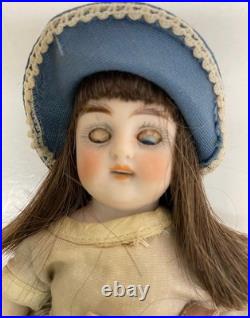 Antique French German Bisque Mignonette Doll Sleep Blue Eyes 6Very Fine