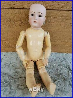 Antique GERMAN BISQUE HEAD COMPOSITION Body Doll 23 Adolph Wislizenus EARRINGS