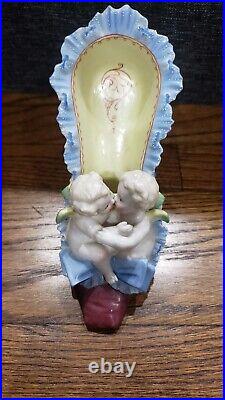 Antique GERMAN CUPIDS SHOE FIGURINE Colorful PORCELAIN Antique GERMAN CUPIDS SHOE FIGURINE Colorful PORCELAIN