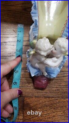 Antique GERMAN CUPIDS SHOE FIGURINE Colorful PORCELAIN Antique GERMAN CUPIDS SHOE FIGURINE Colorful PORCELAIN