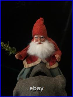 Antique GERMAN SANTA RIDING ELEPHANT NODDING TOY VINTAGE CHRISTMAS