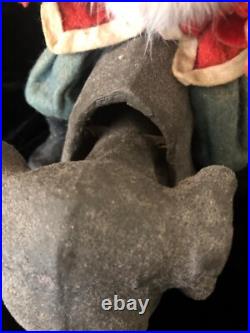 Antique GERMAN SANTA RIDING ELEPHANT NODDING TOY VINTAGE CHRISTMAS