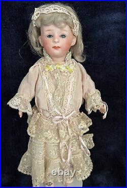 Antique Gebruder Heubach 6969 Pouty German Bisque Doll 10 IN Antique Shoes Dress