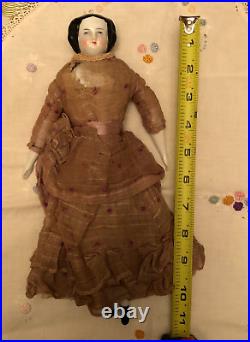 Antique German 11 Flat Top Highbrow China Shoulder Head Doll