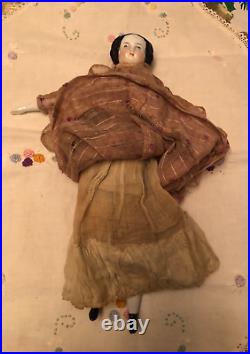 Antique German 11 Flat Top Highbrow China Shoulder Head Doll