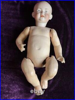 Antique German 11 Kley Hahn 525 Solid Dome Bisque Head Baby Doll Intaglio Eyes