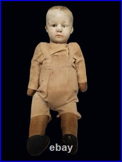 Antique German 12.5 Gebruder Heubach Pouty Boy Doll Bisque Head Character
