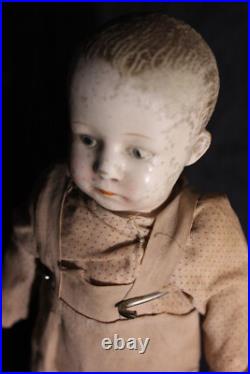 Antique German 12.5 Gebruder Heubach Pouty Boy Doll Bisque Head Character