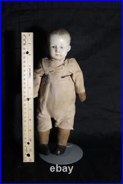 Antique German 12.5 Gebruder Heubach Pouty Boy Doll Bisque Head Character