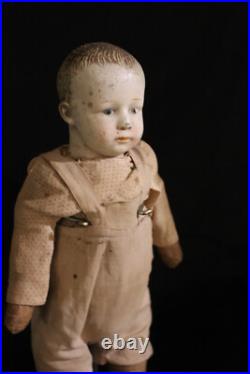 Antique German 12.5 Gebruder Heubach Pouty Boy Doll Bisque Head Character