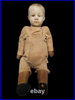 Antique German 12.5 Gebruder Heubach Pouty Boy Doll Bisque Head Character