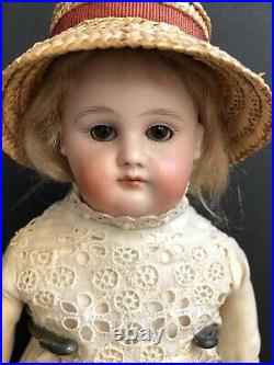 Antique German 14 Unmarked Kestner  Closed Mouth Bisque Doll Kid Body