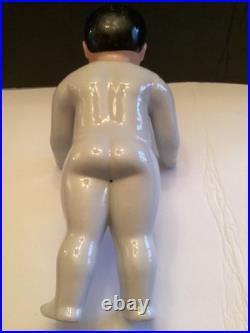 Antique German 15 Frozen Charlie pink tint, brown eyes, brushstrokes Superb