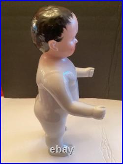 Antique German 15 Frozen Charlie pink tint, brown eyes, brushstrokes Superb