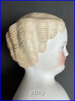 Antique German 15 Parian Flat Top Vertical Curls China Head Doll