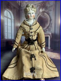 Antique German 16 Dornheim, Koch & Fischer Parian Dresden Parian Fashion Doll