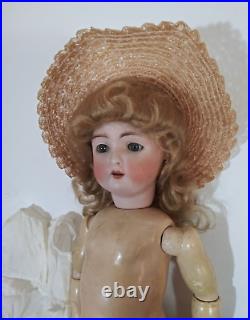 Antique German 16 Hertel Schwab Mold # 136 Bisque Head Compo Body Dressed Doll Antique German 16 Hertel Schwab Mold # 136 Bisque Head Compo Body Dressed Doll