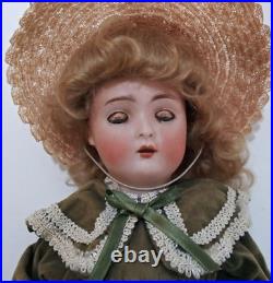 Antique German 16 Hertel Schwab Mold # 136 Bisque Head Compo Body Dressed Doll Antique German 16 Hertel Schwab Mold # 136 Bisque Head Compo Body Dressed Doll