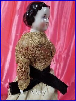 Antique German 17 Flat Top High Brow China Head Doll