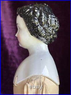 Antique German 19 China Shoulder Head Brunette Victorian Fashion Doll Antique German 19 China Shoulder Head Brunette Victorian Fashion Doll