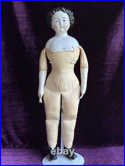 Antique German 19 China Shoulder Head Brunette Victorian Fashion Doll Antique German 19 China Shoulder Head Brunette Victorian Fashion Doll