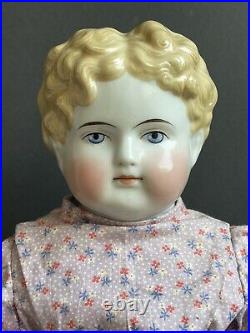 Antique German 19 Exposed Ears Blonde China Head Doll