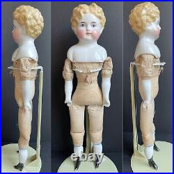 Antique German 19 Exposed Ears Blonde China Head Doll